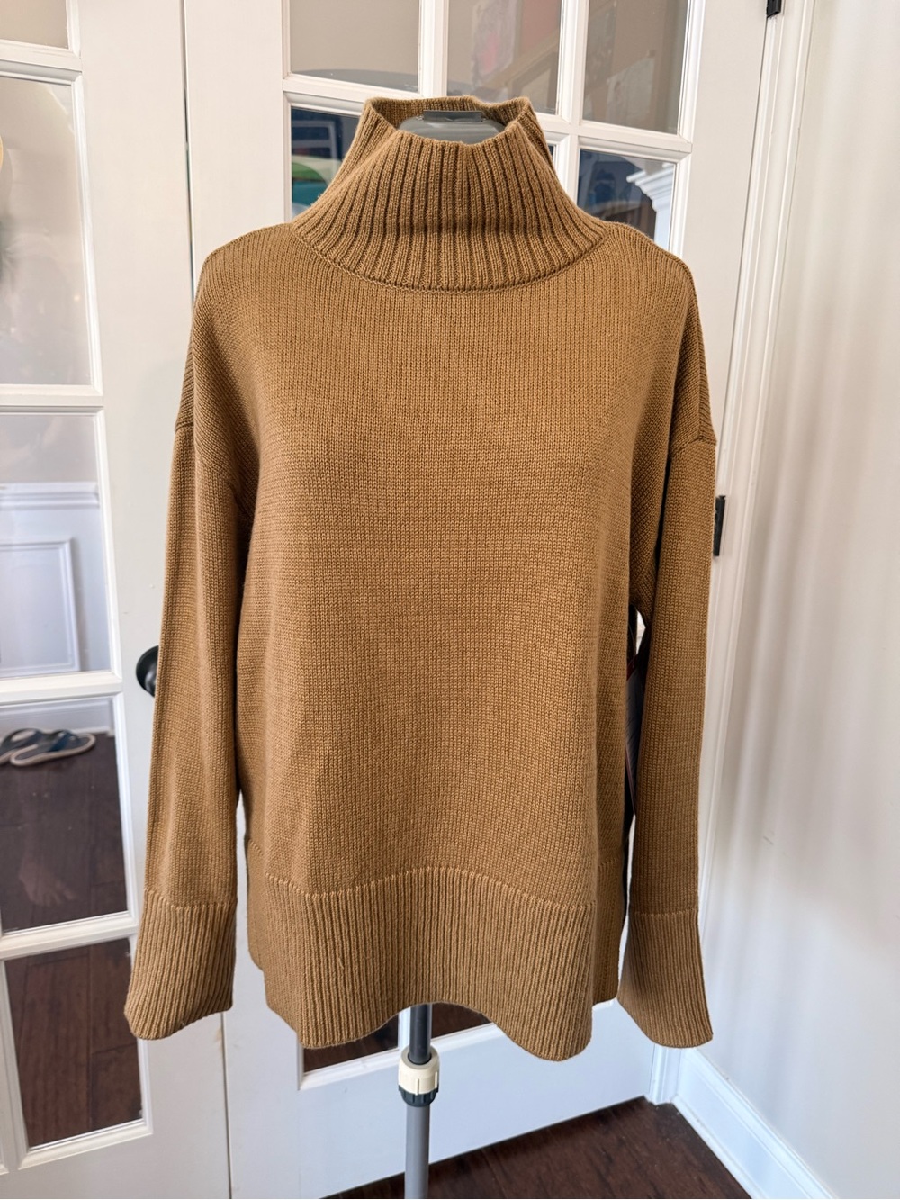 Design History Camel Ribbed Turtleneck Sweater